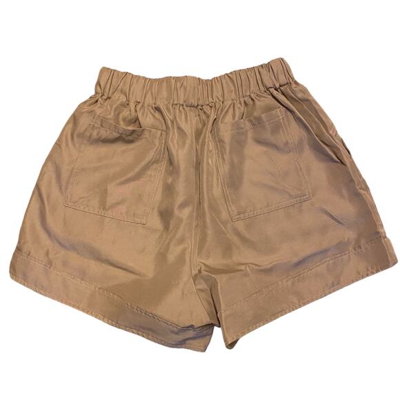 Zenana Light Mocha Drawstring Shorts Size Small - Picture 2 of 2